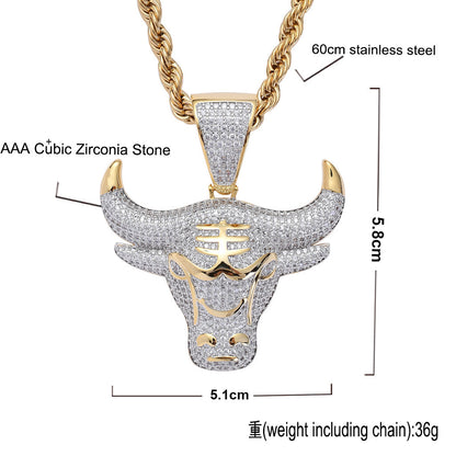 Hip Hop Fashion Cubic Zirconia Pendant Necklace for Men and Women