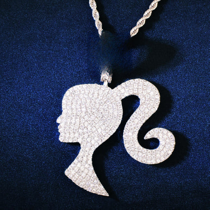Iced Out Asymmetrical Pendant Necklace