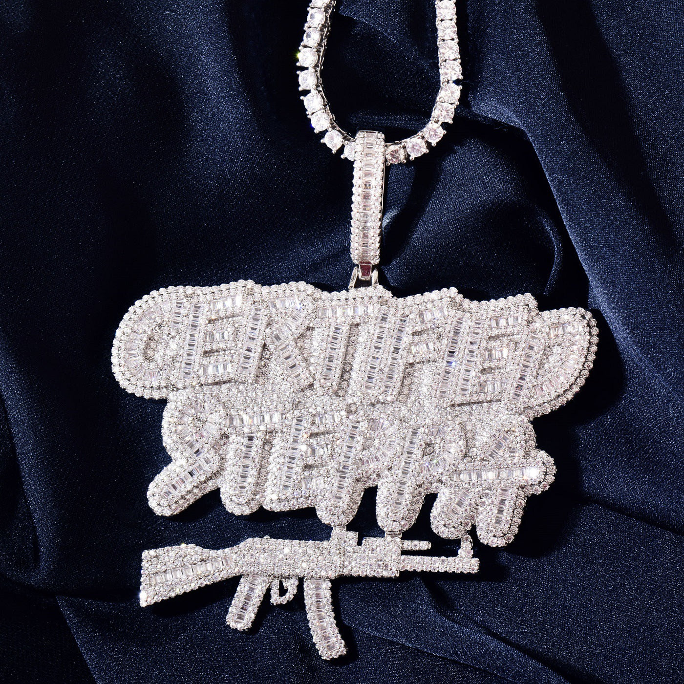 Iced Out Letter Pendant Necklace
