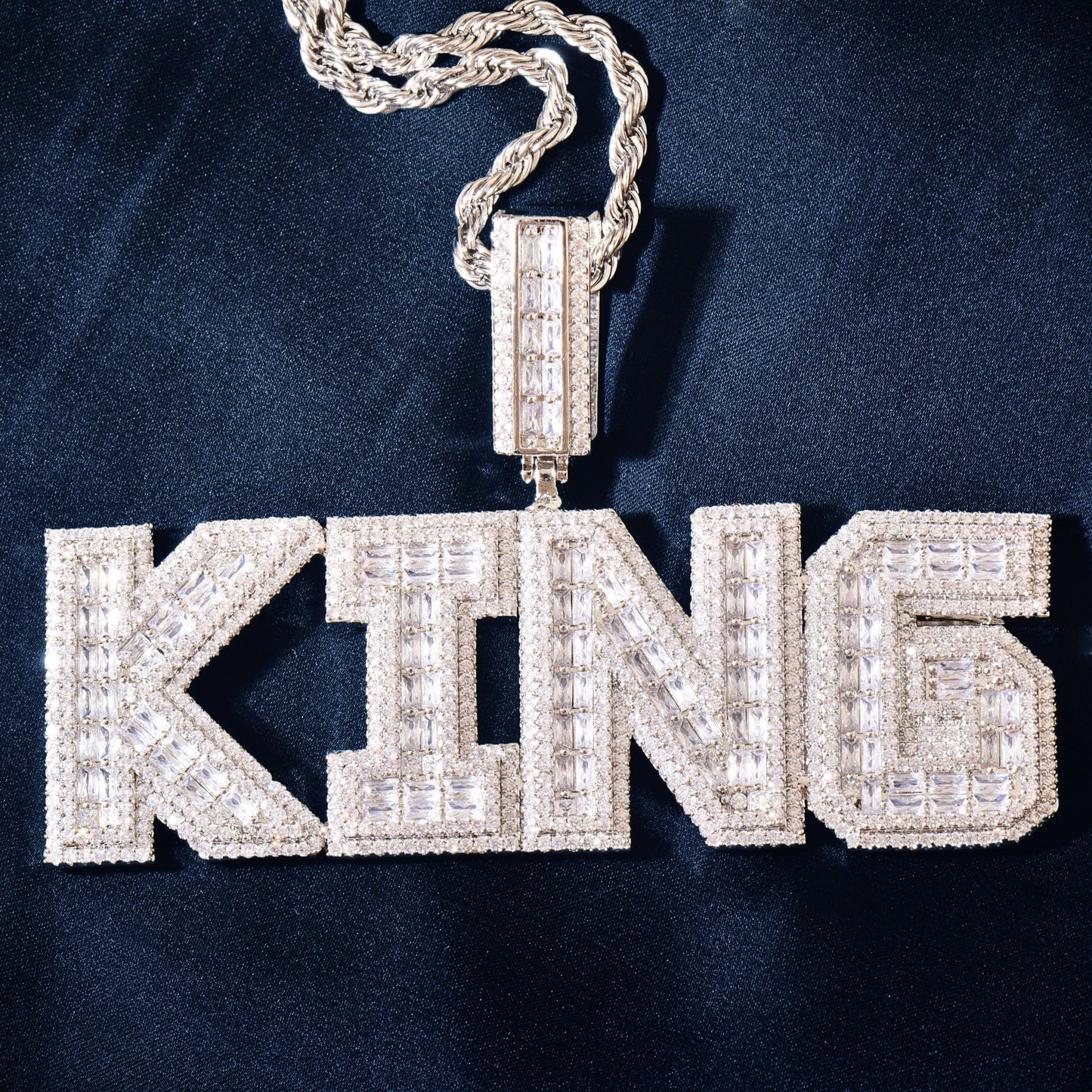 Unisex Iced Out CEO Letter Pendant Necklace