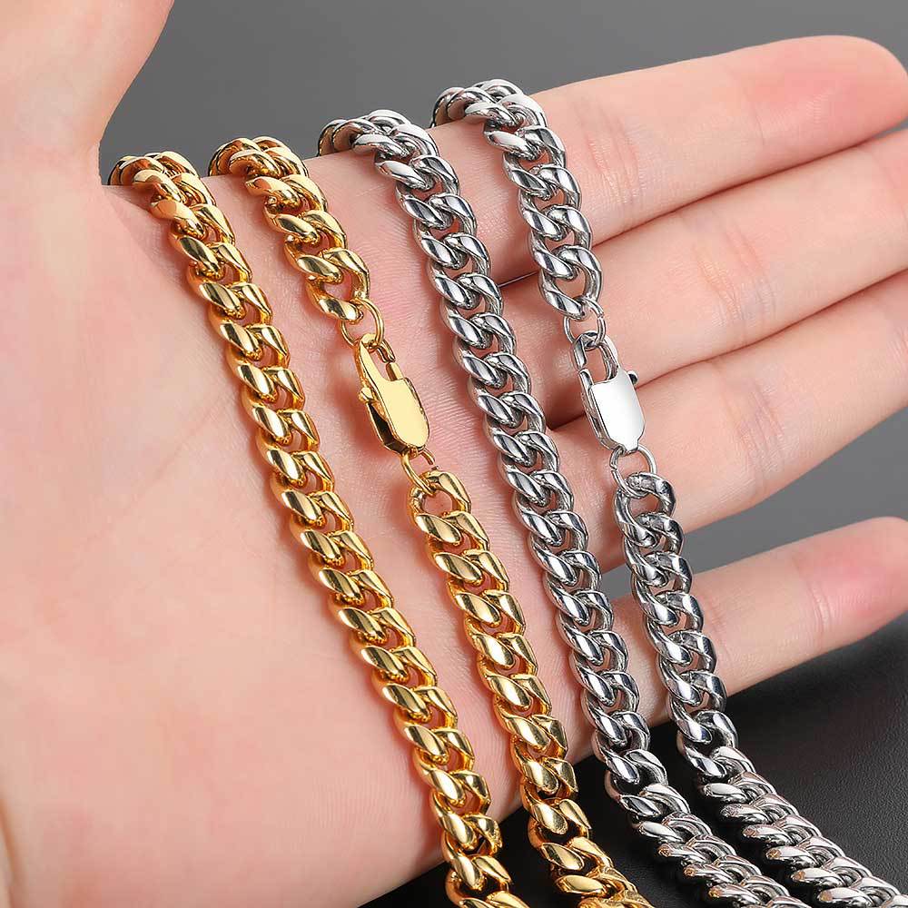 4-9 mm Polished Cuban Stainless steel Necklace - CHA026 product image