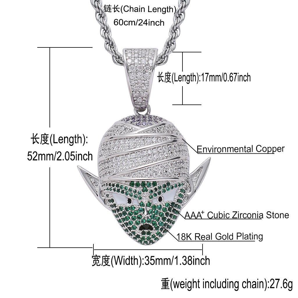 Hip Hop Dragon Copper Pendant Necklace for Men and Women
