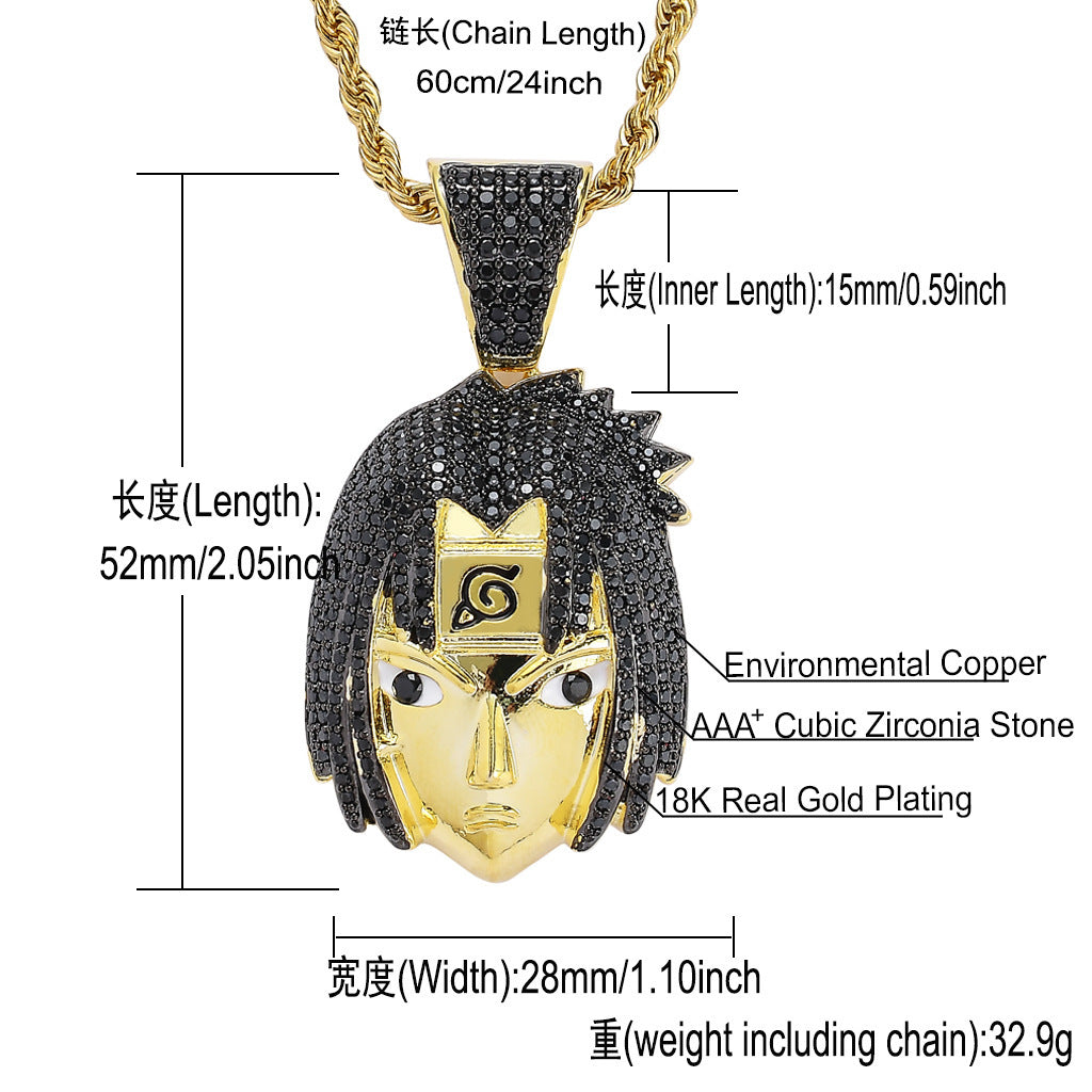 Hip Hop Fashion Cubic Zirconia Pendant Necklace for Men and Women