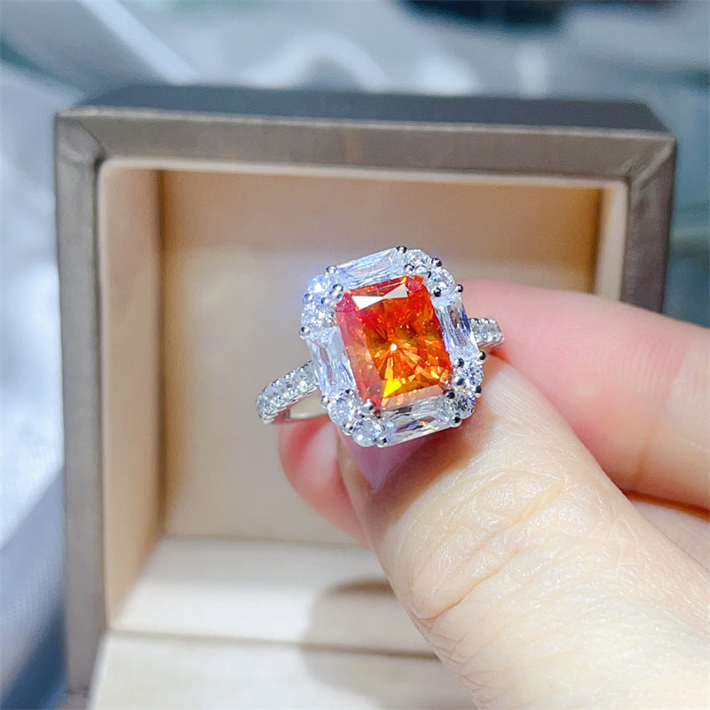 3 Carat Yellow Radiant Cut Moissanite Halo Ring for Women product image