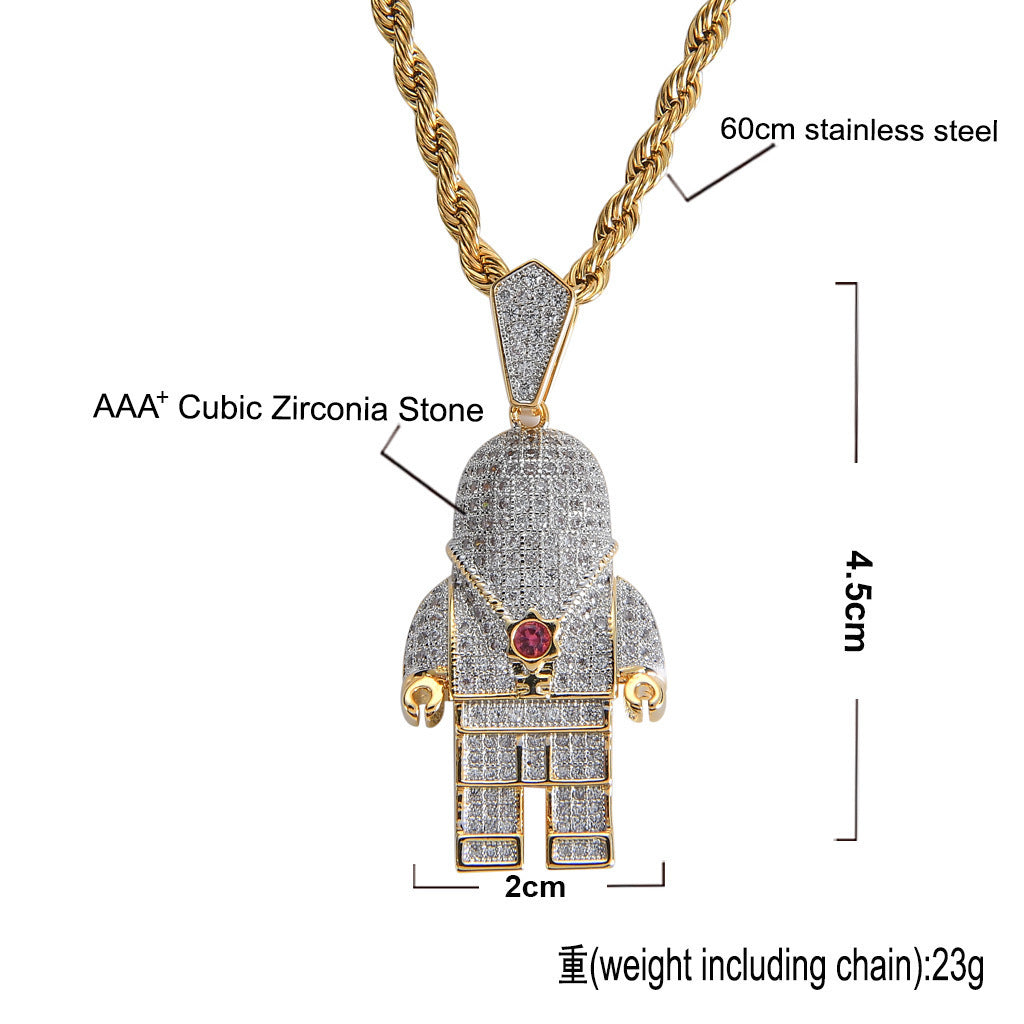 Hip Hop Fashion Stainless Steel Pendant Necklace for Men and Women