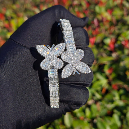 Unisex Iced Out Butterfly Statement Bracelet