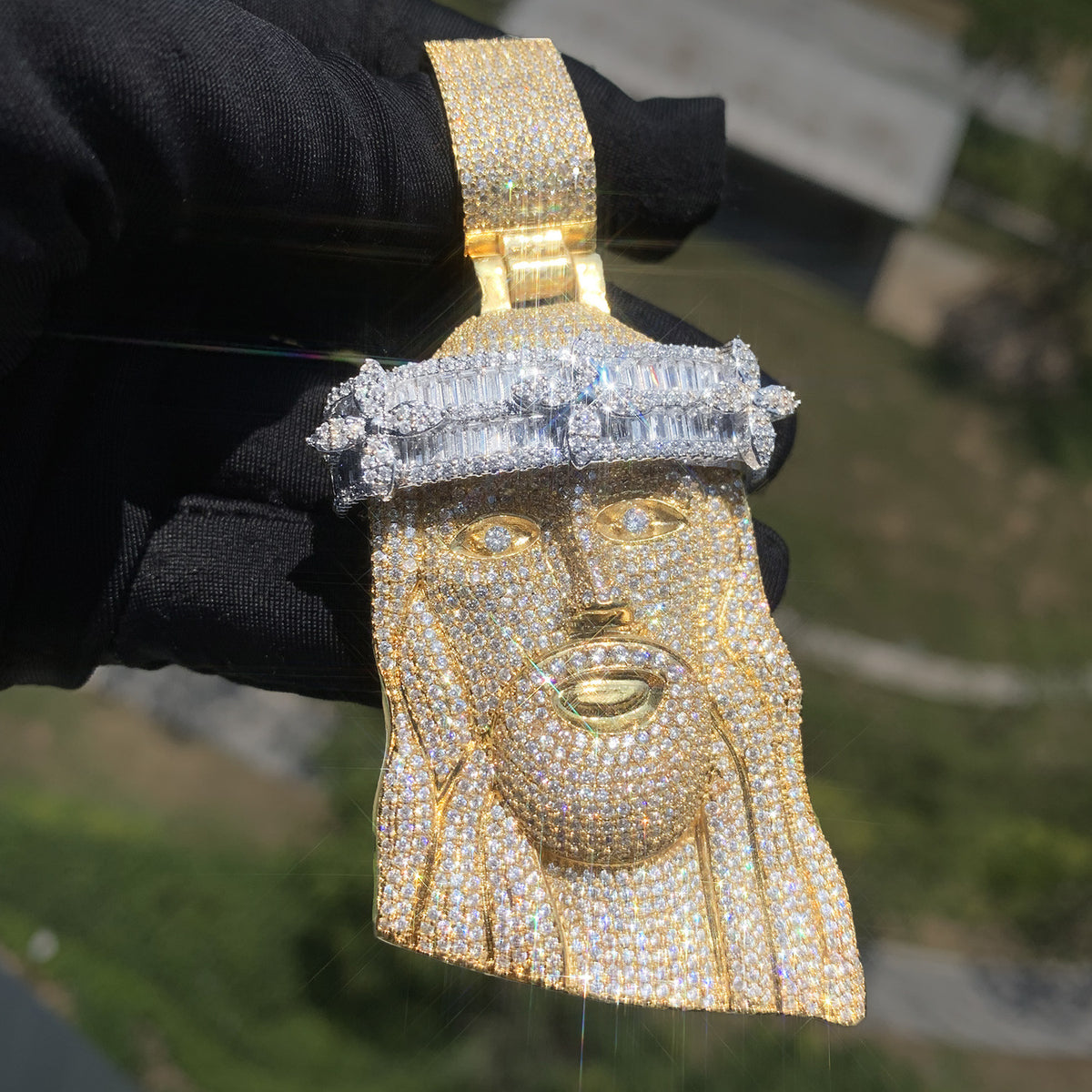 Iced Out Pharaoh Pendant Necklace for Men product image