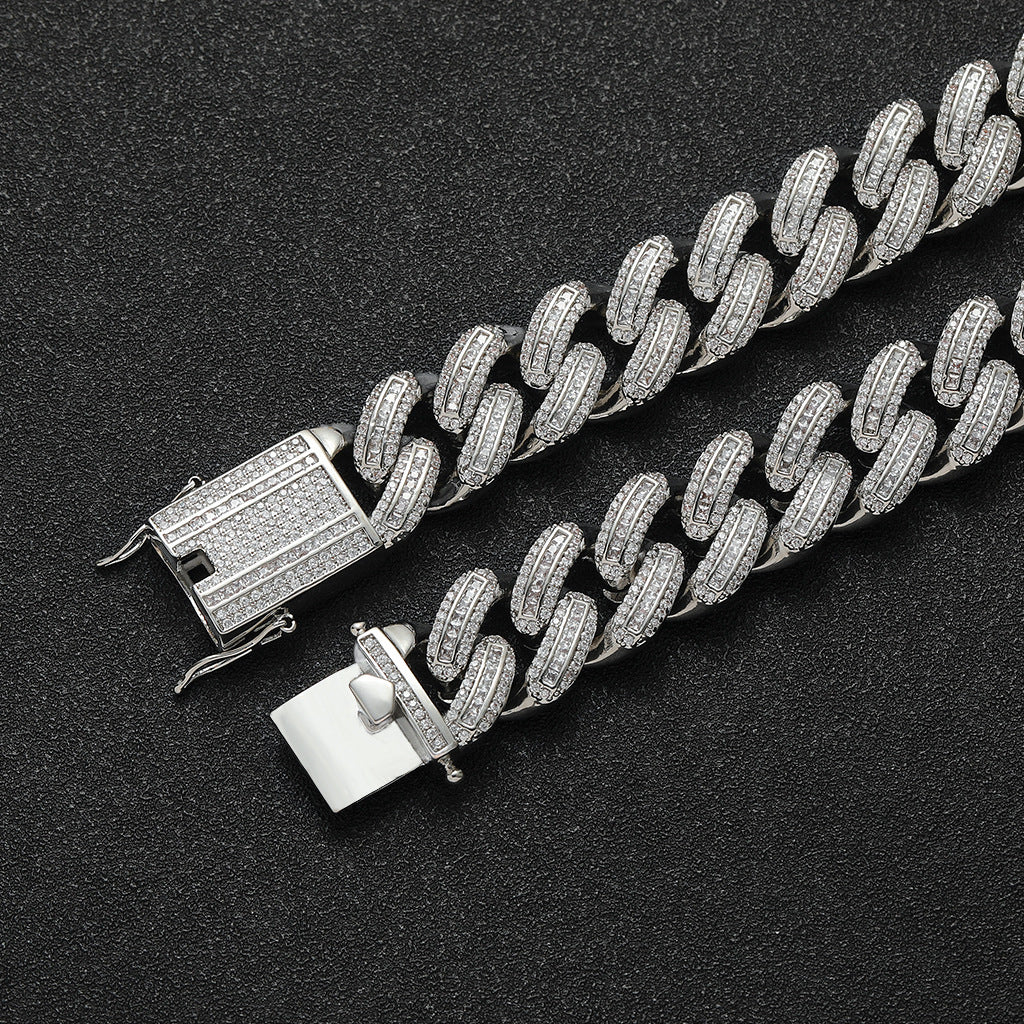 Hip Hop Light Luxury Cuban Link Cubic Zirconia Bracelet for Men
