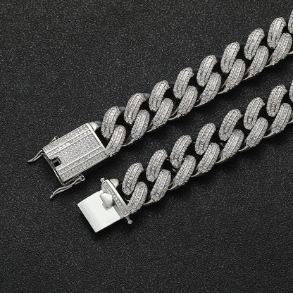 Hip Hop Light Luxury Cuban Link Cubic Zirconia Bracelet for Men