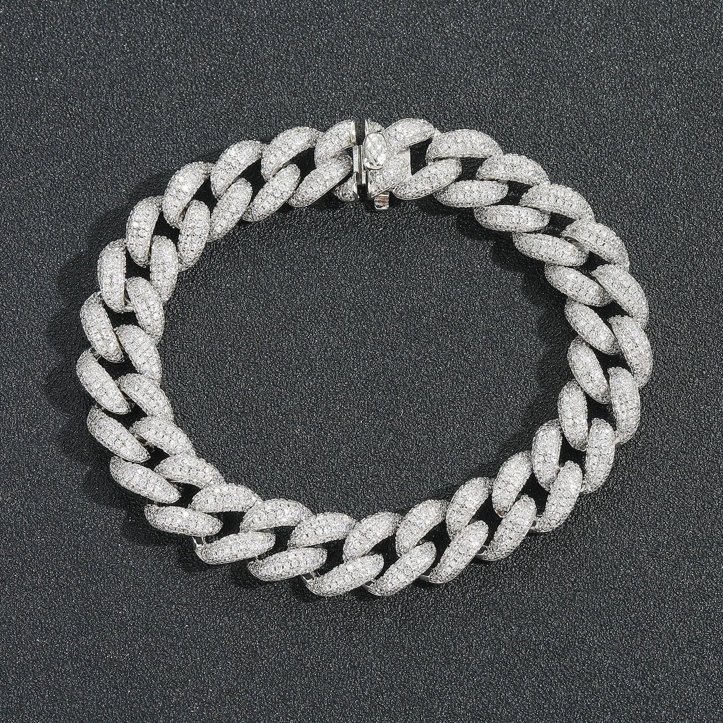Light Luxury Cuban Link Bubble Cubic Zirconia Bracelet for Men