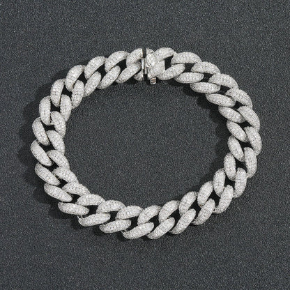 Light Luxury Cuban Link Bubble Cubic Zirconia Bracelet for Men