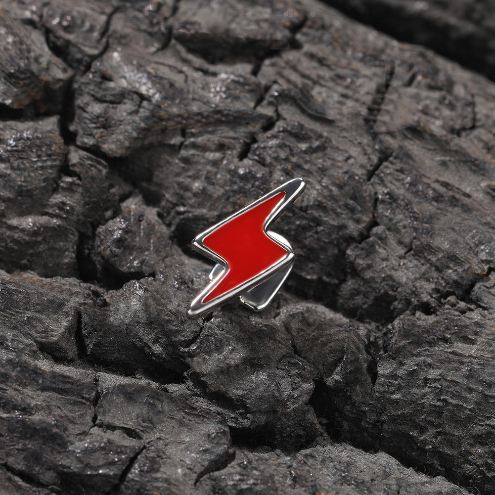 Lightning Bolt Stud Earrings for Women in Silver Green or Silver Red product image