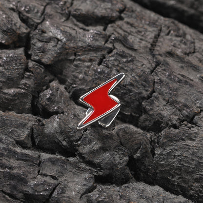 Lightning Bolt Stud Earrings for Women in Silver Green or Silver Red