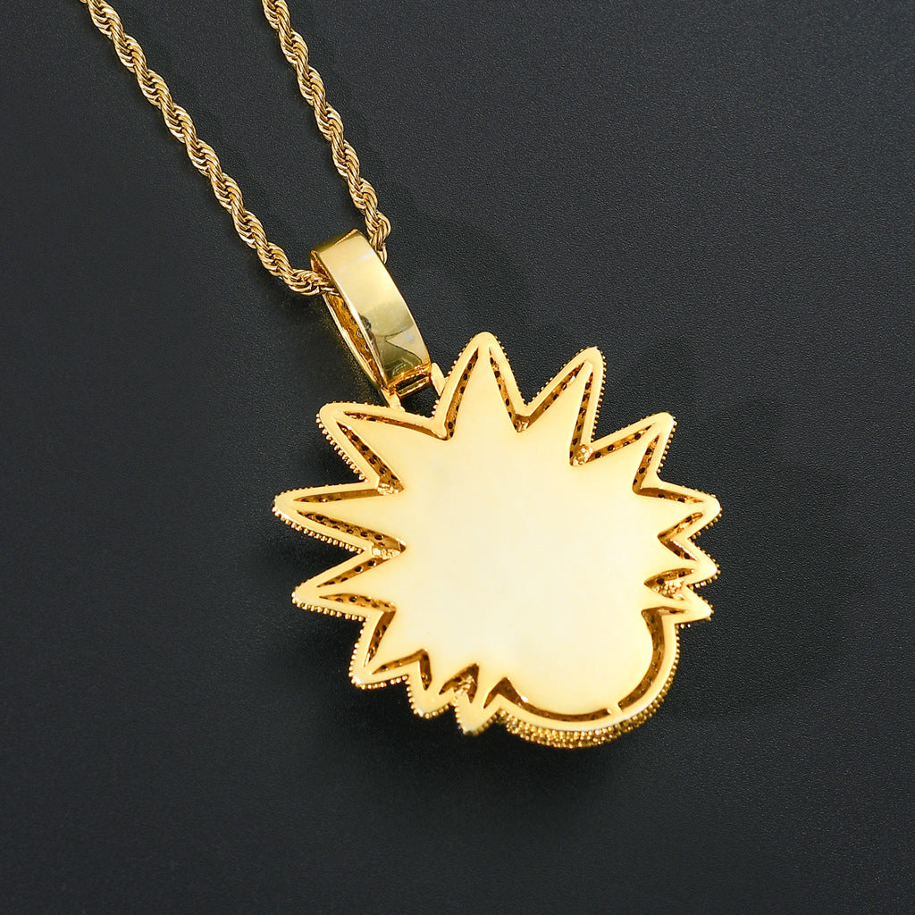 Hip Hop Fashion Cubic Zirconia Pendant Necklace for Men and Women