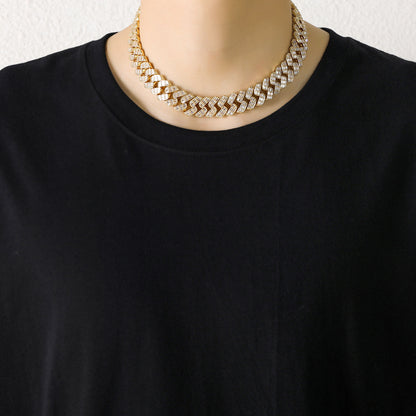 Hip Hop Light Luxury Fashion Cubic Zirconia Necklace for Men