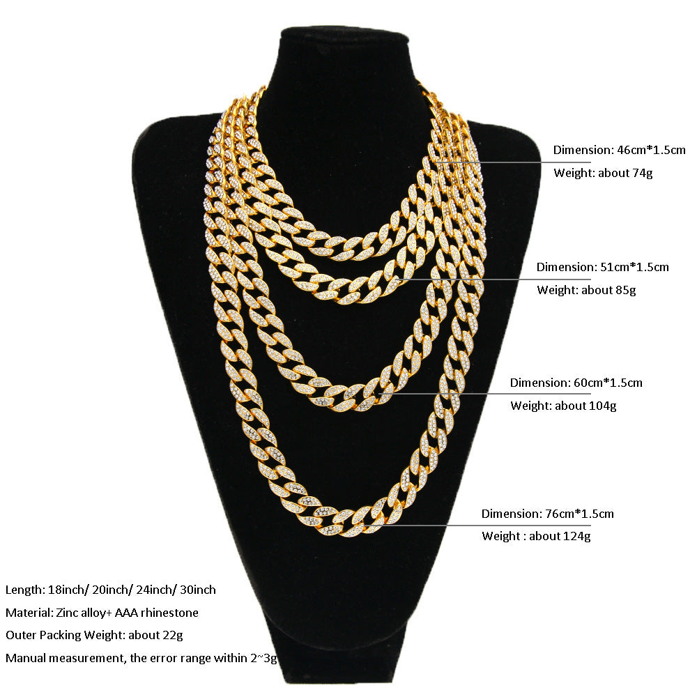 Iced Cuban Link Chain Necklace for Women and Men - Gold Plated or Silver Plated Statement Hip Hop Pendant Chain, 18 to 30 Inch product image