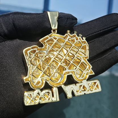 Iced Out Dump Truck Pendant Necklace for Men