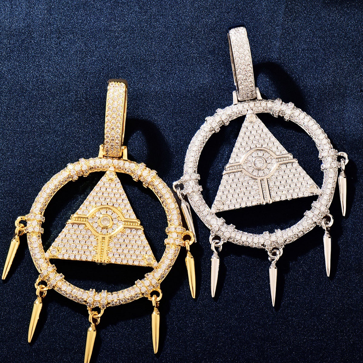 Unisex Iced Eye Dreamcatcher Pendant Necklace
