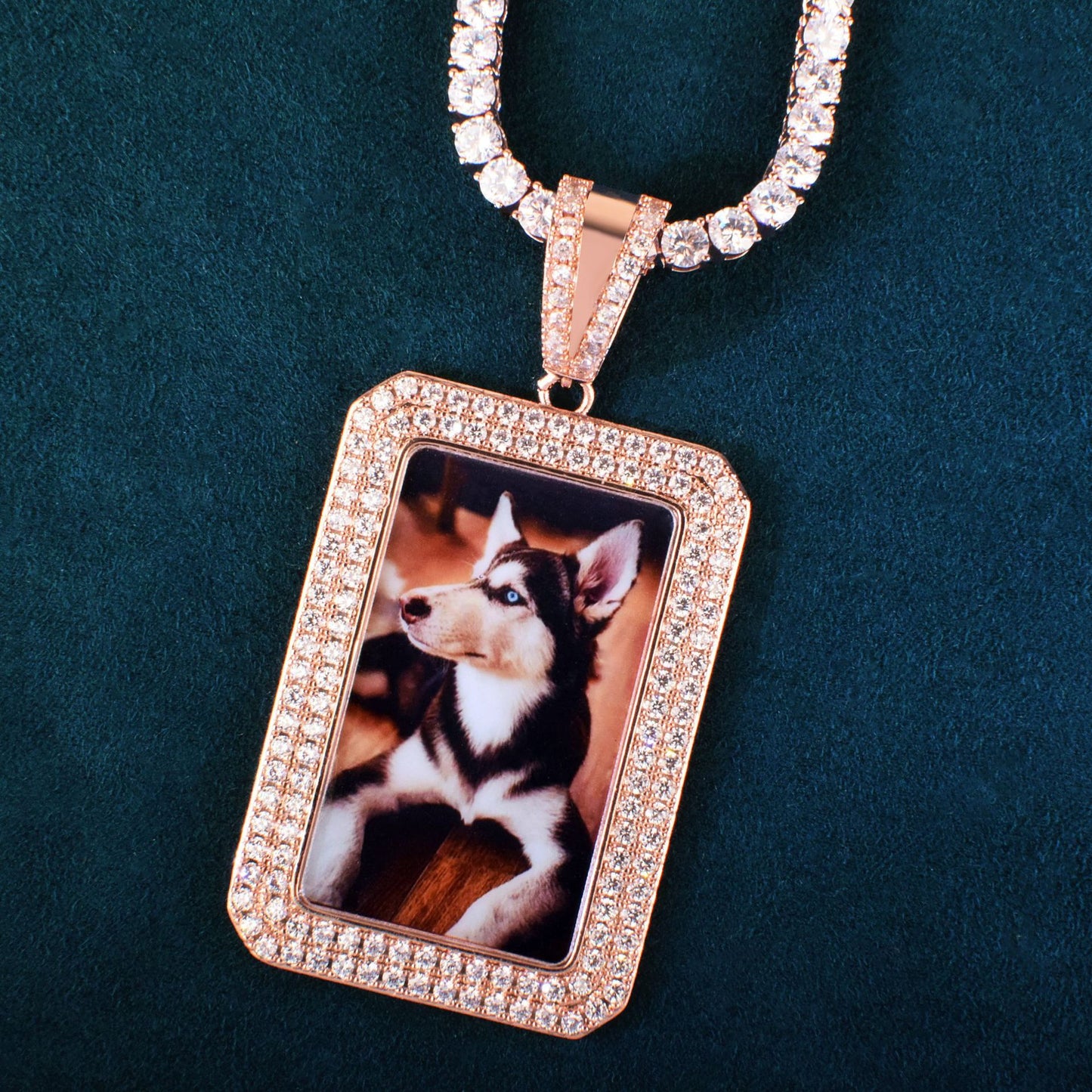 Iced Out Photo Pendant Necklace
