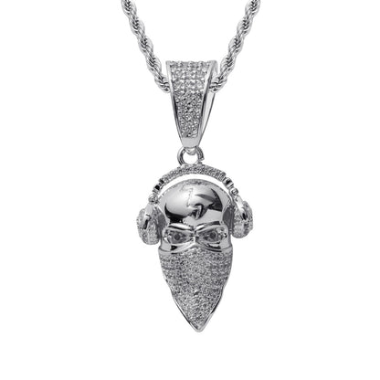 Vintage Punk Skull Copper Pendant Necklace for Men and Women