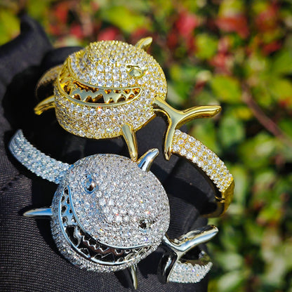 Iced Out Shark Bracelet for Unisex
