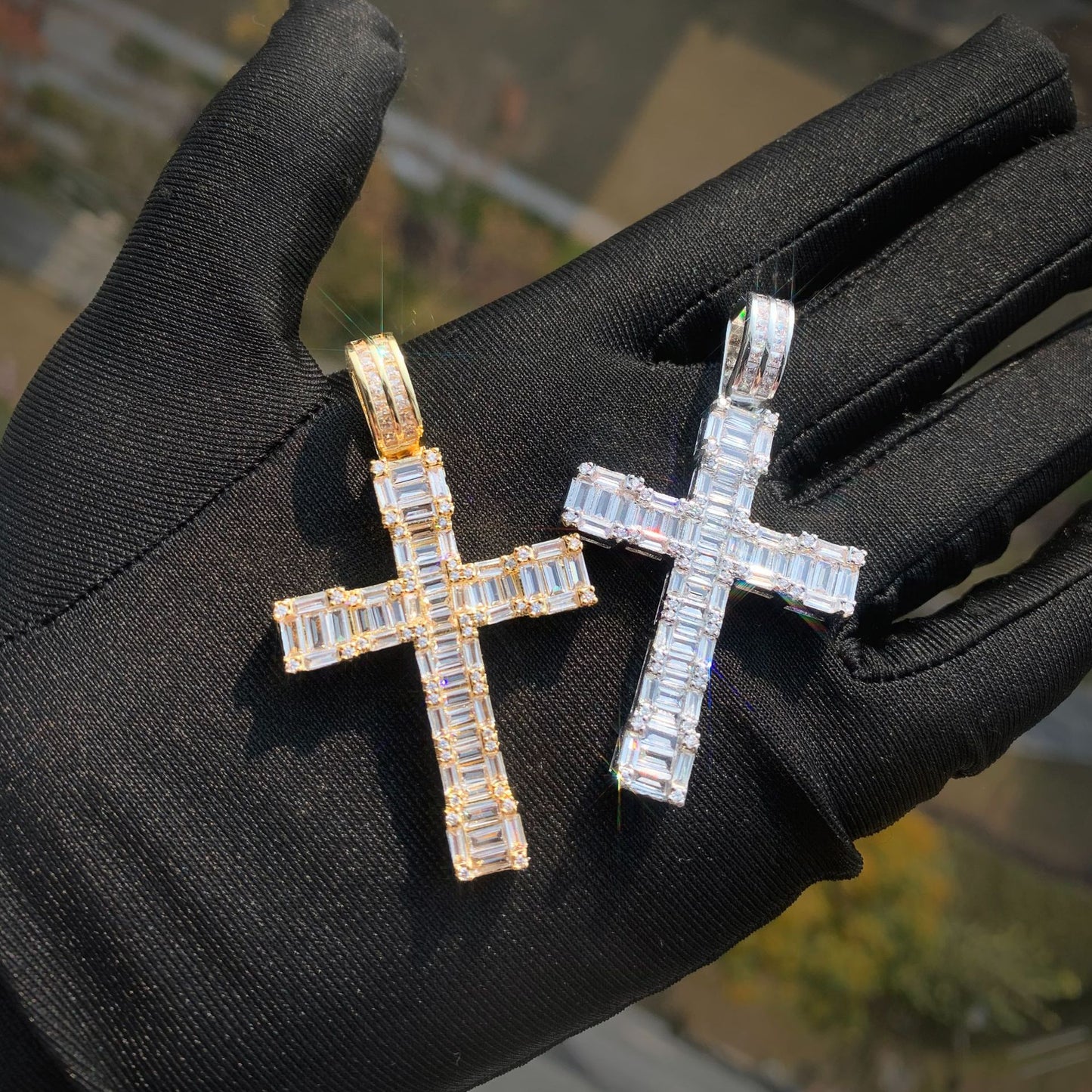 Iced Cross Pendant Necklace