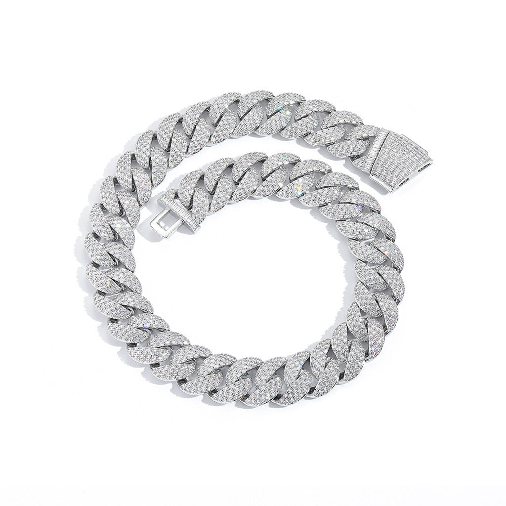 Hip Hop Light Luxury Cuban Link Cubic Zirconia Necklace for Men