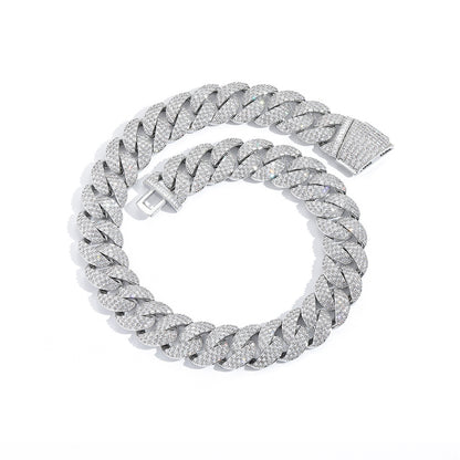 Hip Hop Light Luxury Cuban Link Cubic Zirconia Necklace for Men