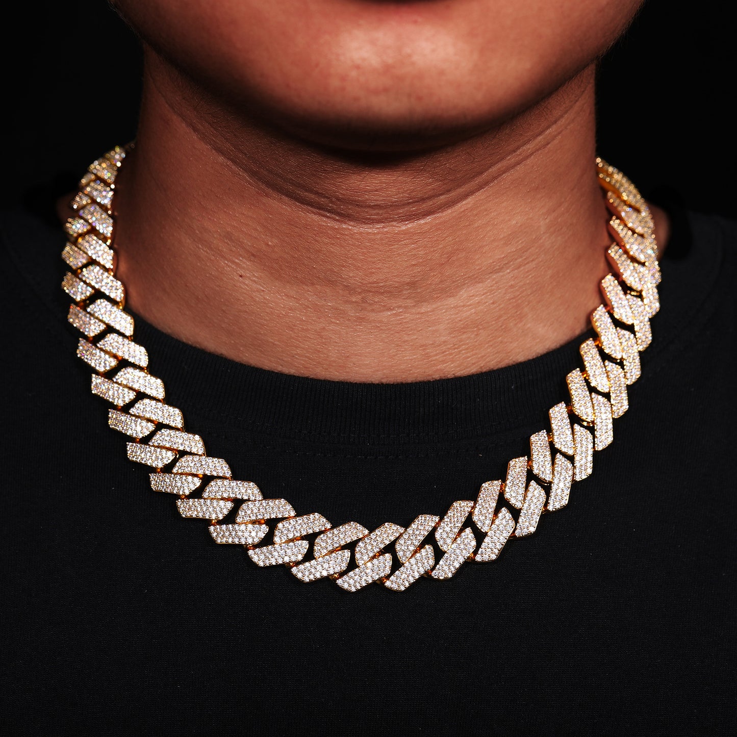 10MM Iced Out Cuban Link Chain Necklace for Men & Women – Geometric Zircon Hip Hop Statement Jewelry product image