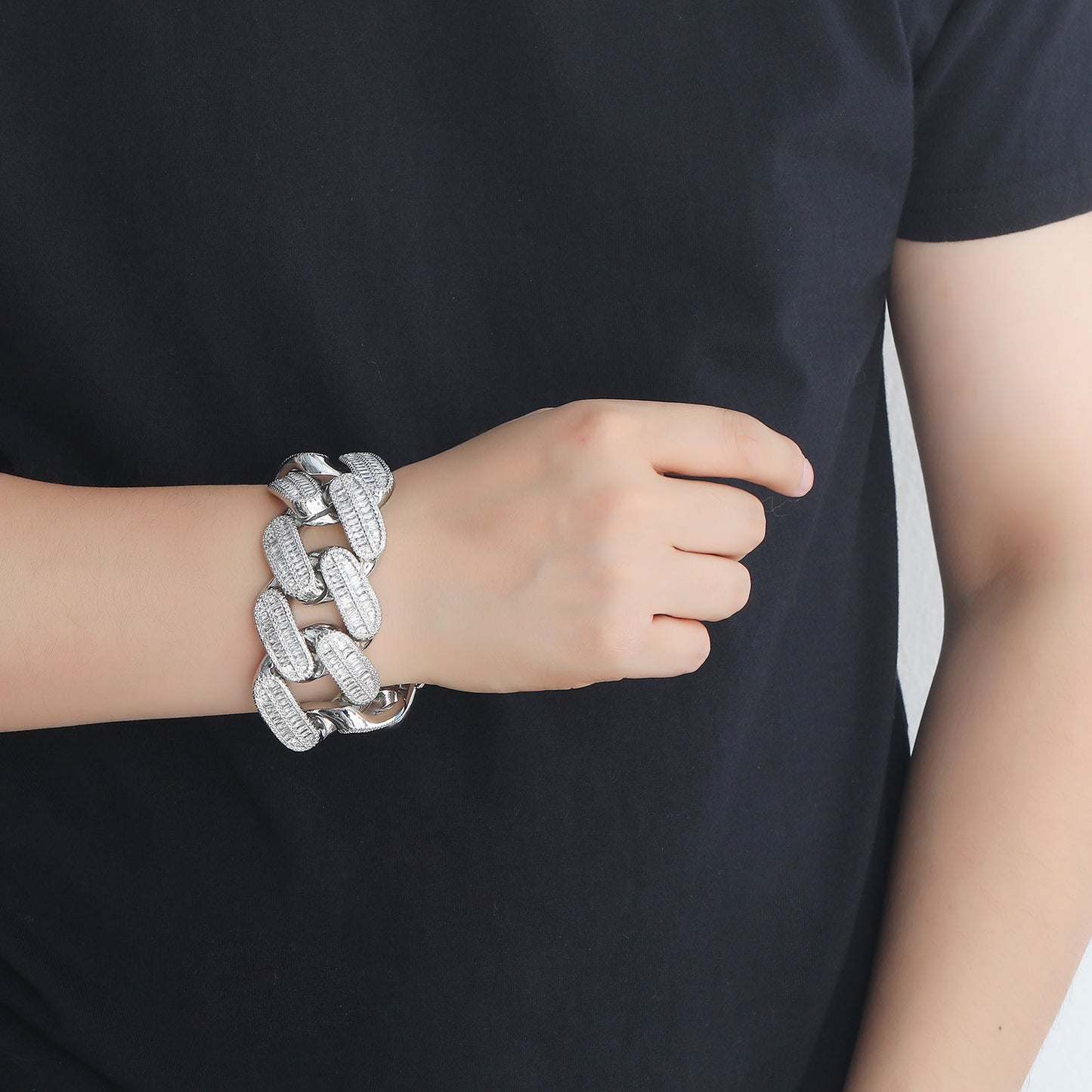Hip Hop Punk Fashion Cubic Zirconia Necklace for Men