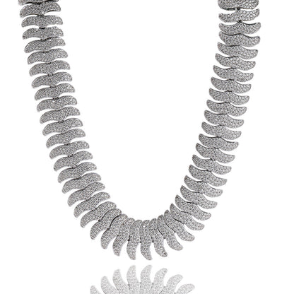 Iced Line Statement Chain Necklace for Women & Men - Silver or Gold Plated Hip Hop Pendant Necklace