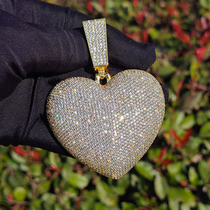 Iced Out Heart Pendant Necklace