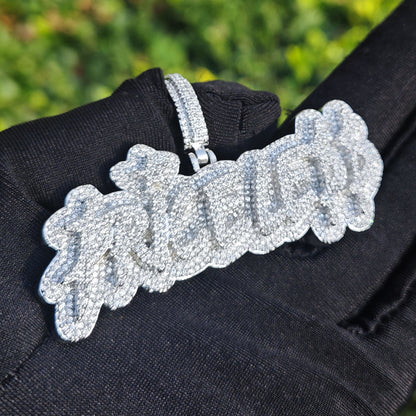 Iced Out Letter Pendant Necklace for Men