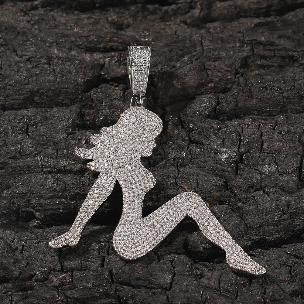 Statement Figure Pendant Necklace for Women - Gold Plated Copper Chain Necklace, Trendy Aesthetic Jewelry 2026