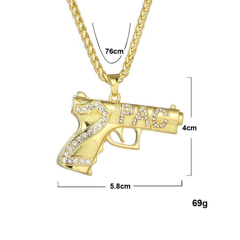 Hip Hop Letter Number Alloy Pendant Necklace for Men and Women