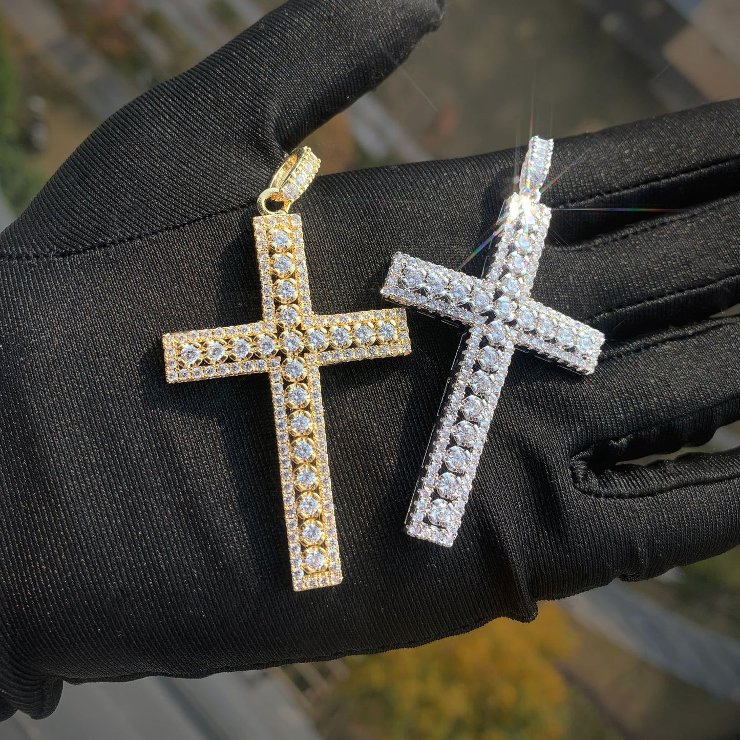 Iced Out Cross Pendant Necklace