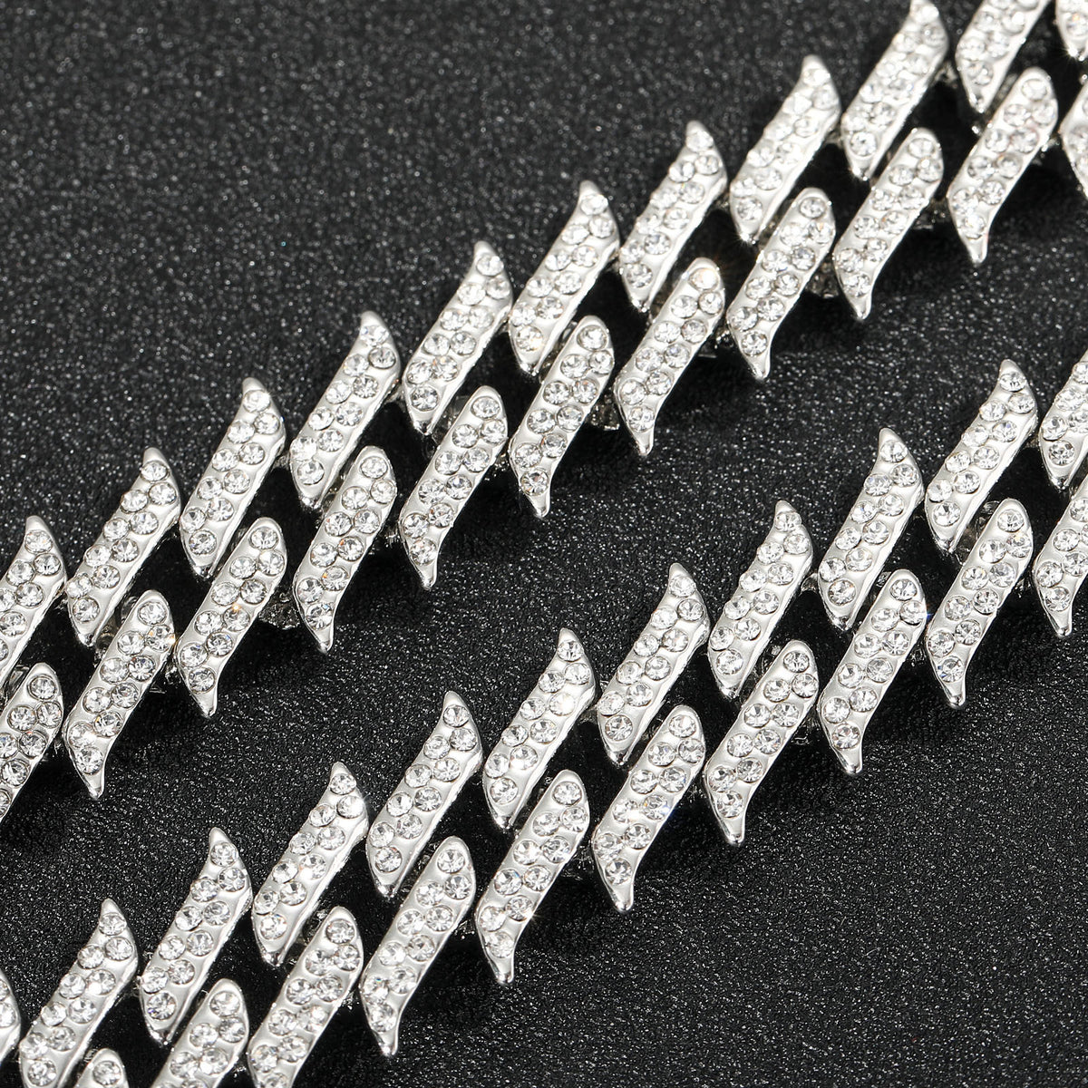 Hip Hop Cuban Link Thorn Spike Alloy Necklace for Men product image