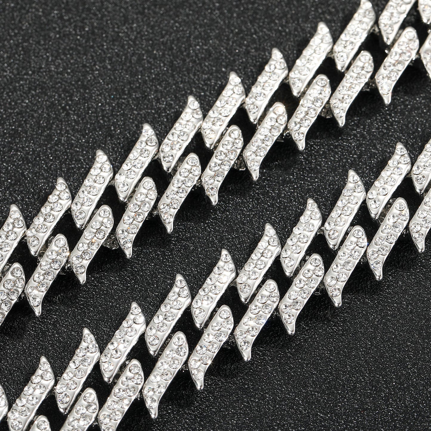 Hip Hop Cuban Link Thorn Spike Alloy Necklace for Men