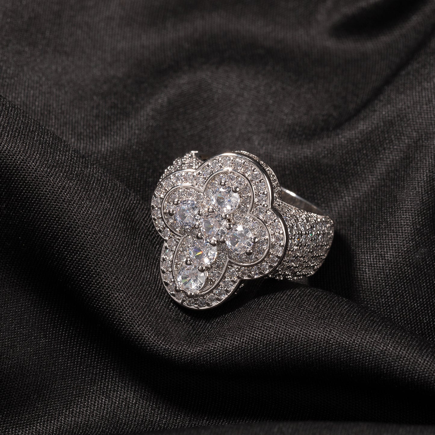 Unisex Iced Cross Ring with Cubic Zirconia in Gold or Silver Tone – Hip Hop Statement Ring Sizes 8-11