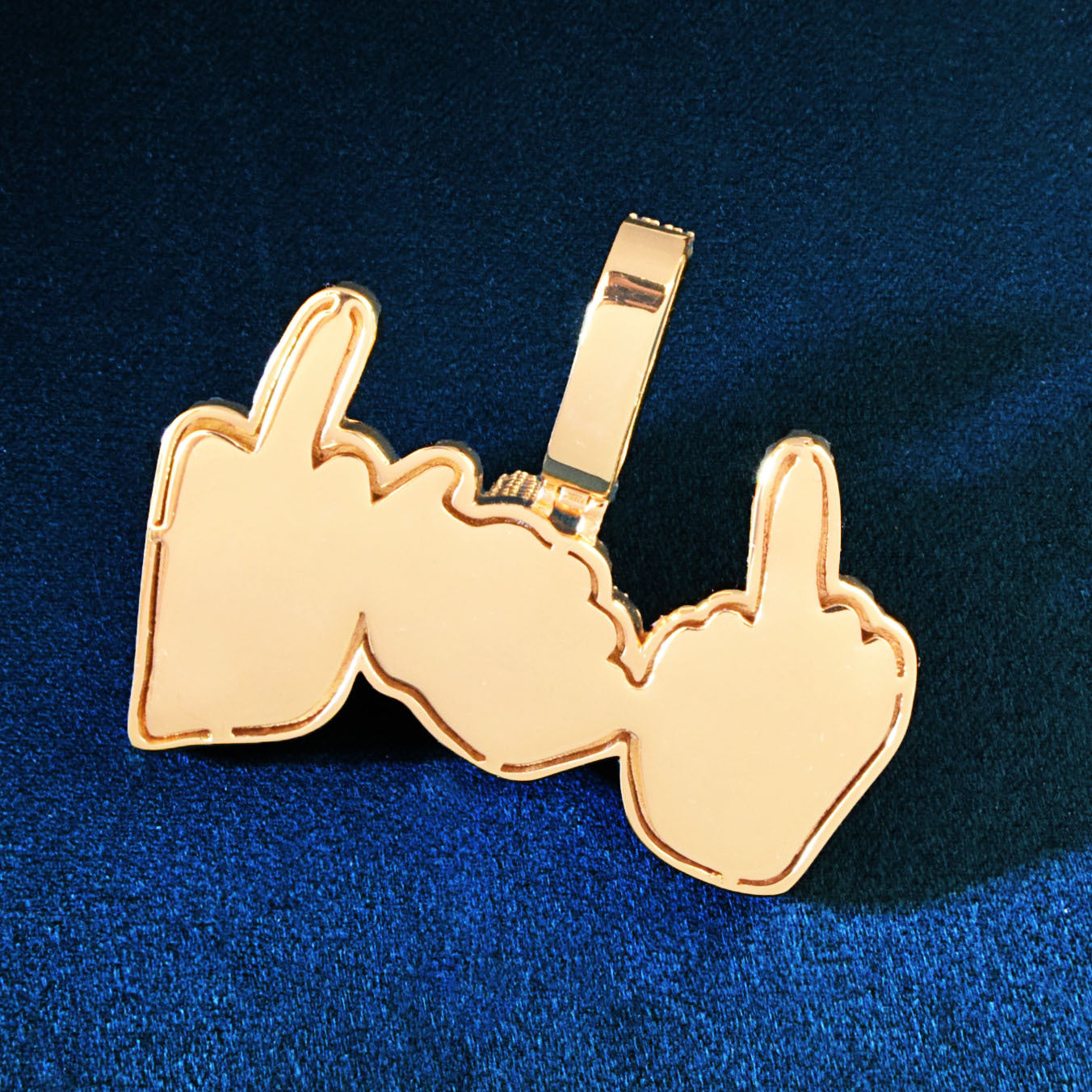 Iced Out Gesture Pendant Necklace