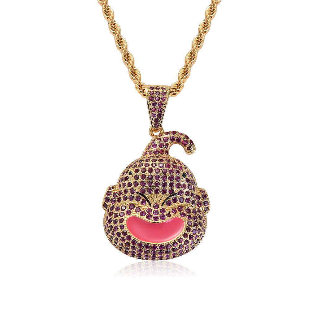 Hip Hop Dragon Cubic Zirconia Pendant Necklace for Men and Women