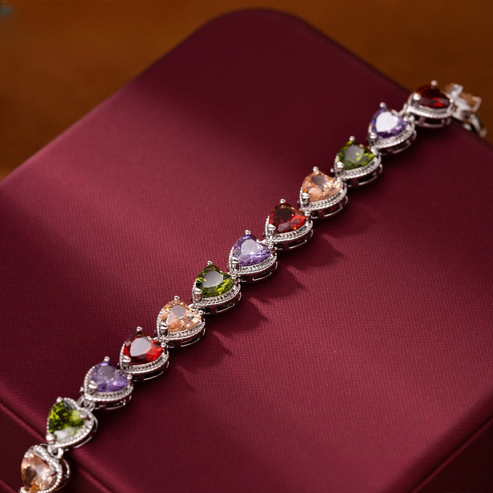 Heart Gem Statement Bracelet for Women