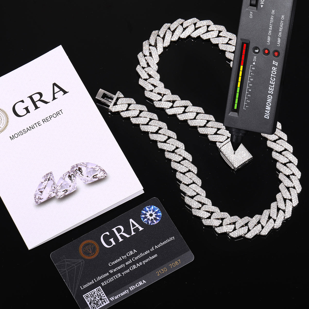 16mm Iced Out Moissanite Cuban Link Chain Necklace and Bracelet for Women and Men product image