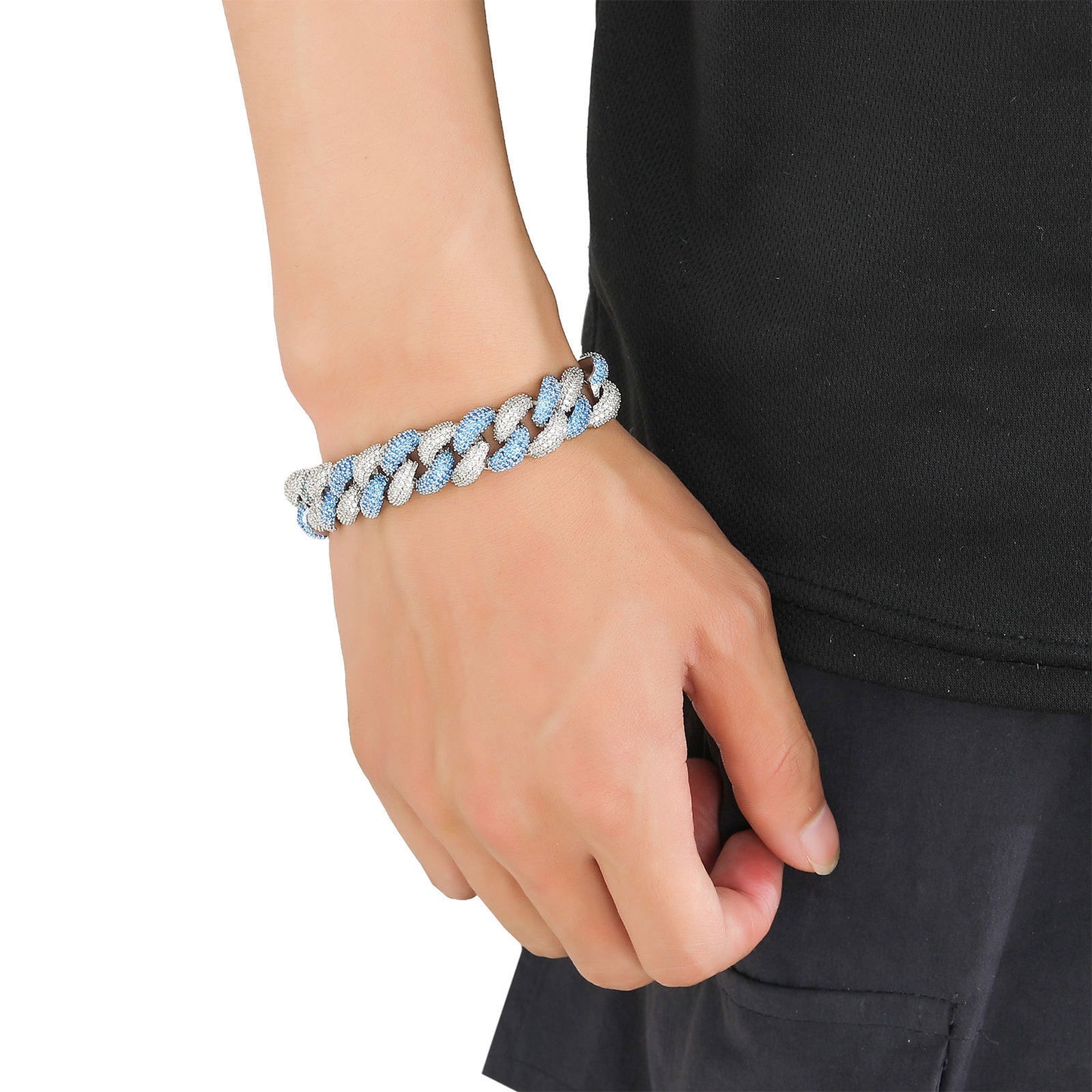 Hip Hop Diamond Shape Cuban Link Cubic Zirconia Necklace for Men