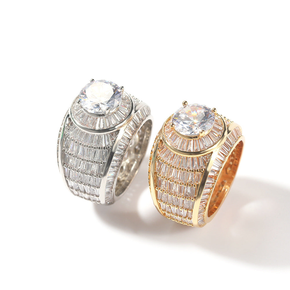 Gold and silver tone round cubic zirconia statement rings product image