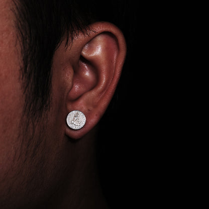 925 Silver Moissanite Round Stud Earrings for Women and Men