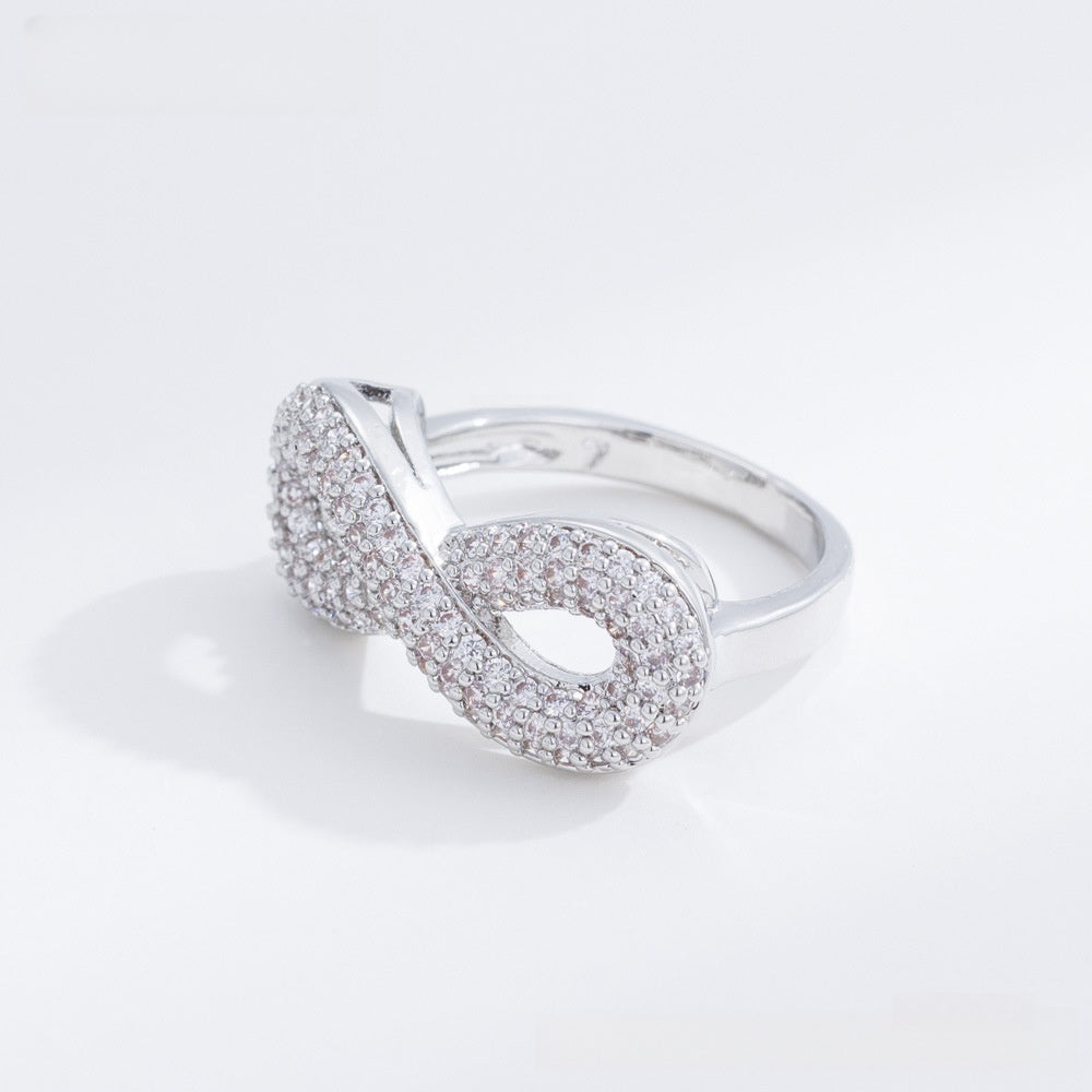 Infinity Symbol Sparkly Statement Ring for Women Elegant Everyday Wear