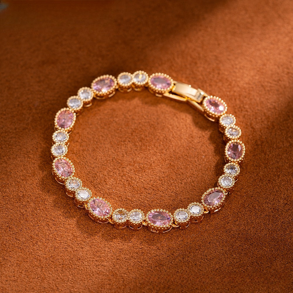 Oval Crystal Tennis Bracelet for Women Elegant Statement Everyday Jewelry