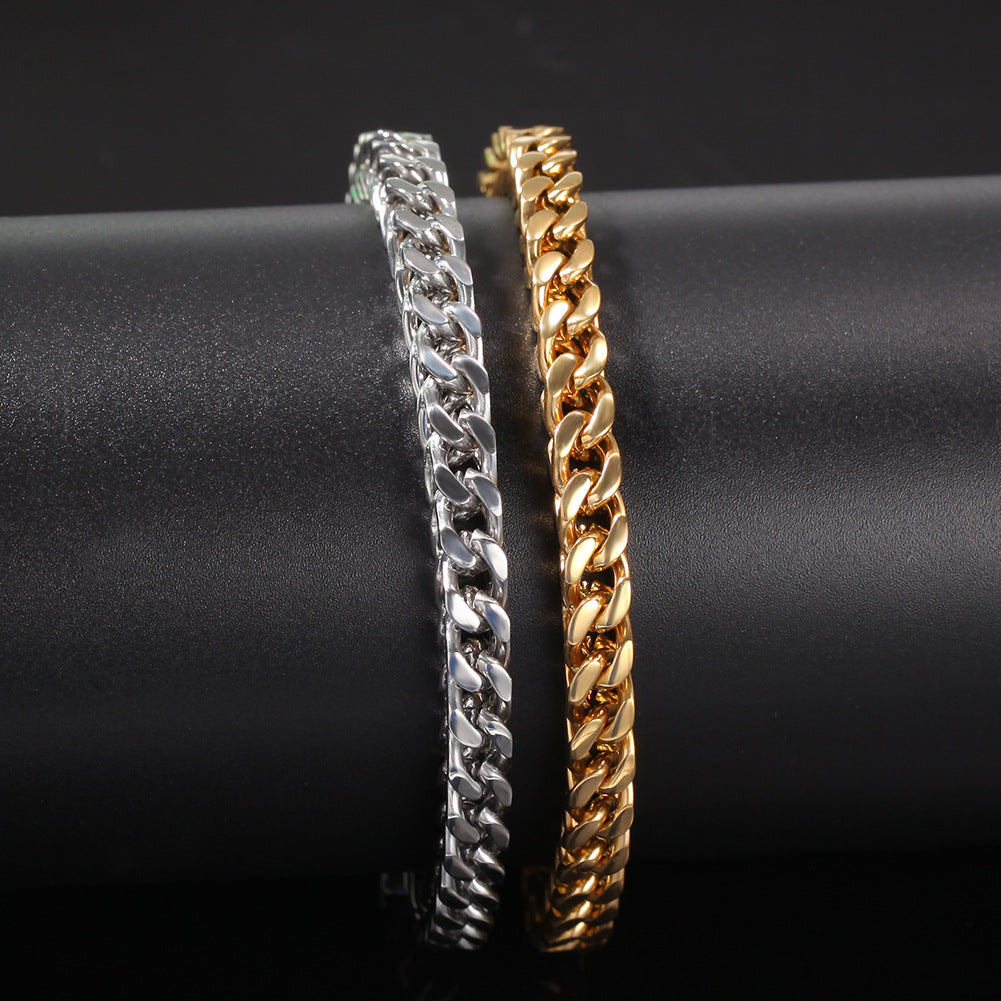 Unisex Stainless Steel Chain Bracelet – Gold Plated Trendy Statement Link Bracelet product image
