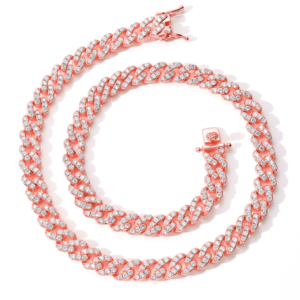 Hip Hop Cuban Link Cubic Zirconia Necklace for Men